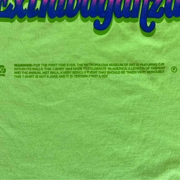 Christopher John Rogers High Fashion Drama Met Neon Green Graphic Tee Large NWT - Picture 6 of 10